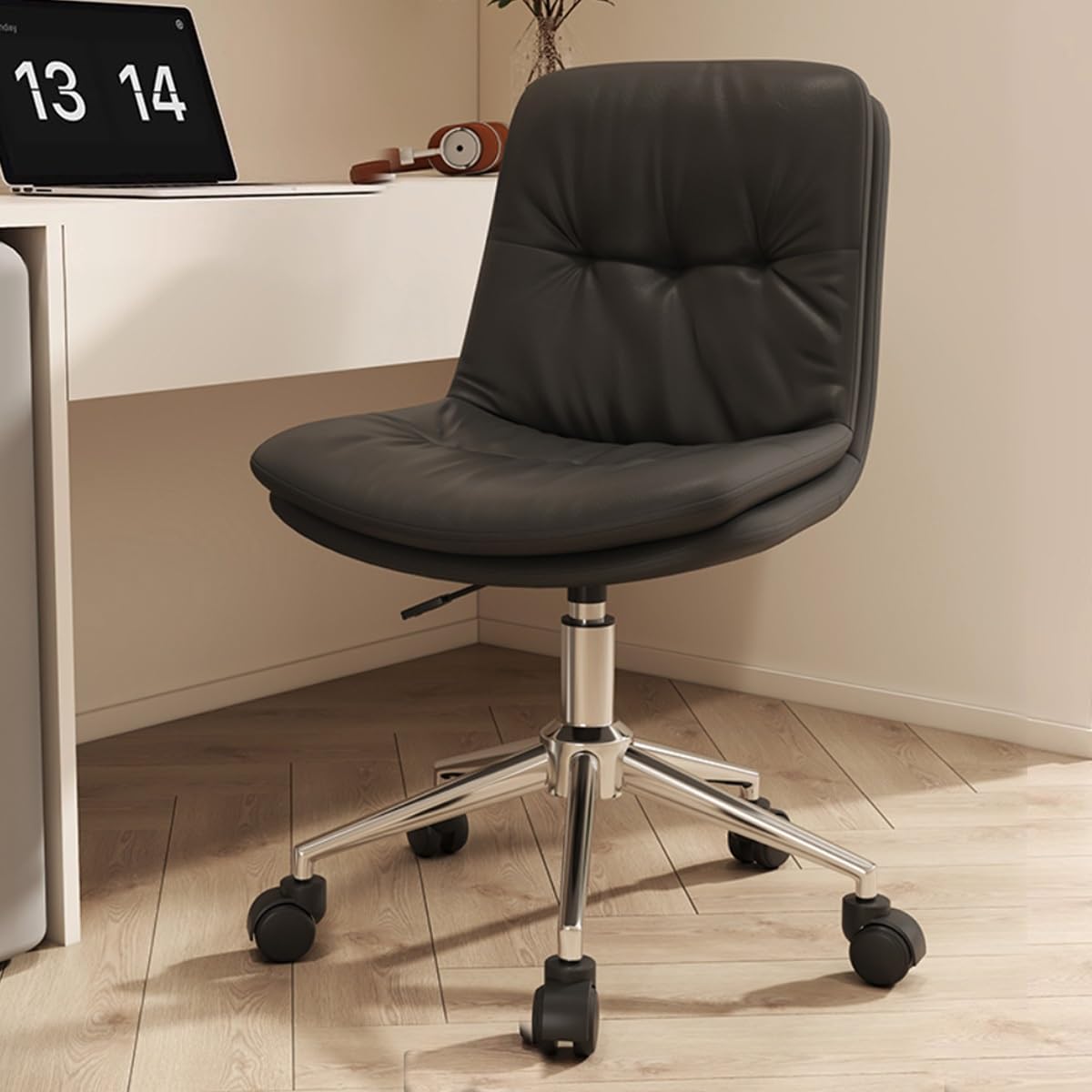 Drehstuhl Mit Rückenlehne - Höhenverstellbarer Bürostuhl Aus PU-Leder Für Homeoffice