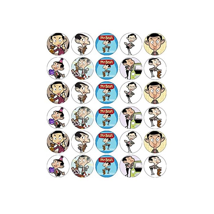 Buy 30 Mr Bean Cupcake Toppers Edible Wafer Paper Fairy Cake Toppers