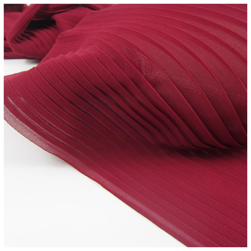 MFfly Tissu Plissé En Mousseline De Soie Perlée Pour Robe, Jupe