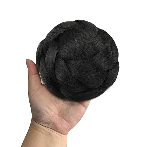 Miniatura 6 de USIX Pieza de cabello trenzado con moño trenzado hacia arriba con peines integrados para mujeres y niñas, fiesta, boda, baile, accesorio para el