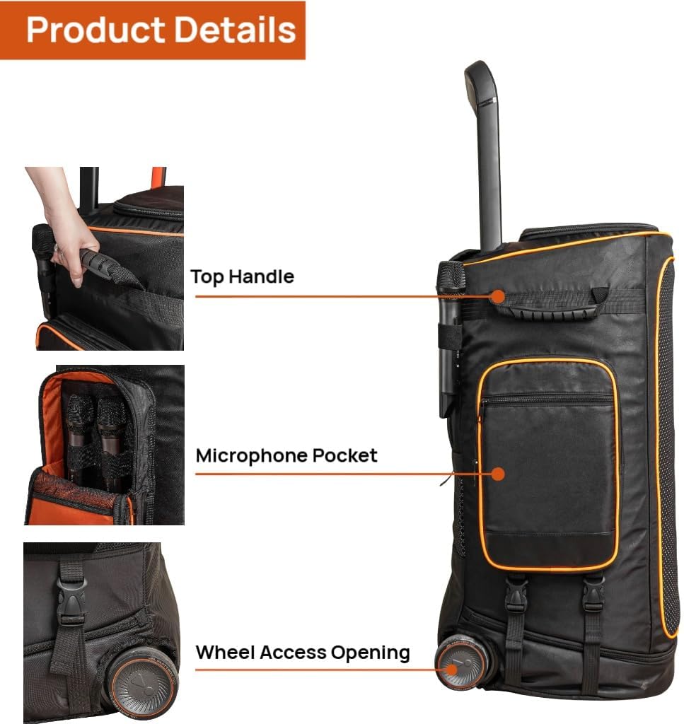 JBL PartyBox 520 Cover,Speaker Bag Carry Case Compatible with JBL PartyBox 520 (2025), Portable Speaker Carry Bag(Bag Only) - Image 4