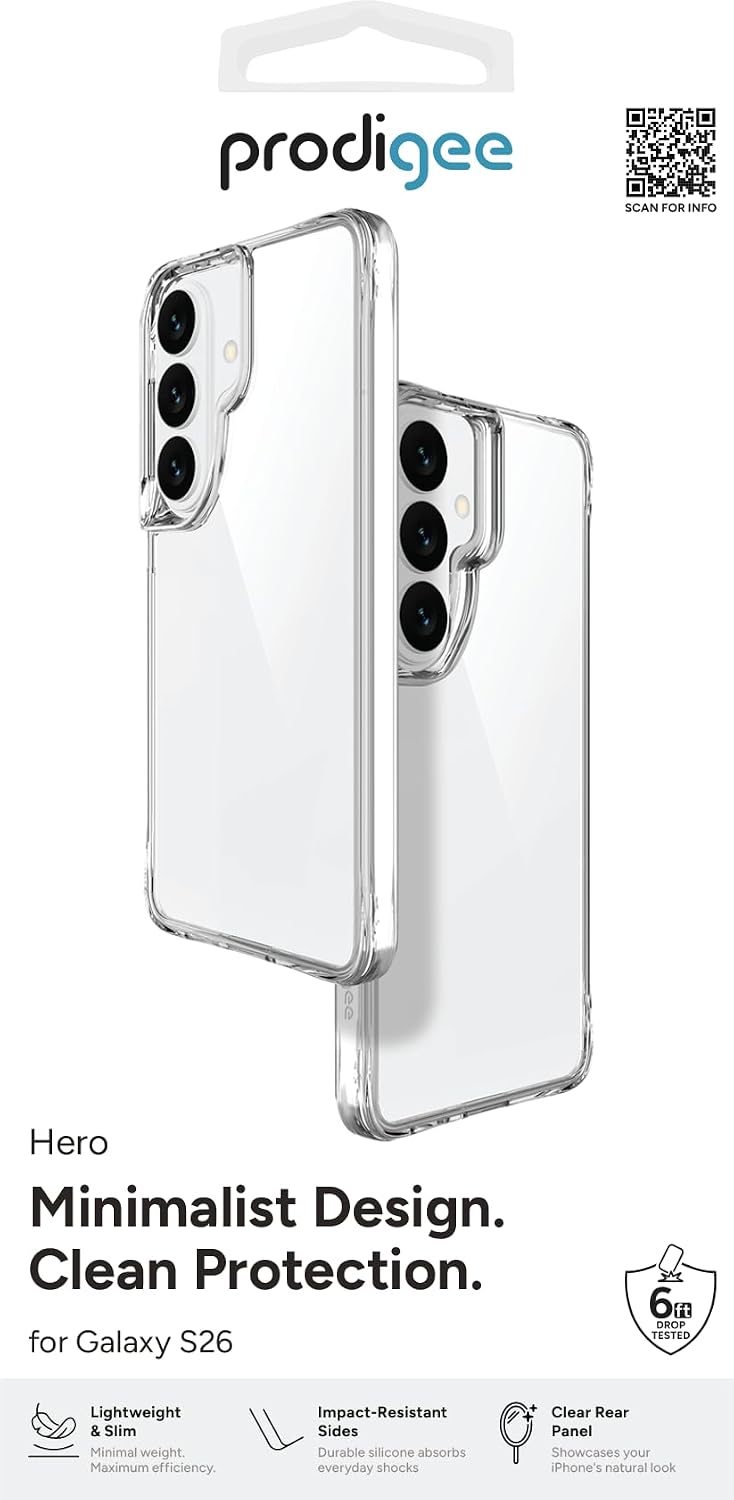 Prodigee Galaxy S26 Case Hero, Clear, Hero + Mag (Hero Clear)