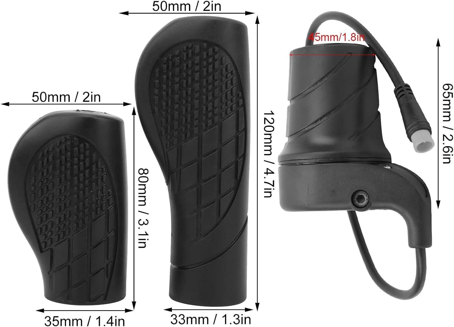 Manopola Dell'acceleratore per Bici Elettrica, Acceleratore a Mezza Torsione per Bicicletta Elettrica Parte Modificata per Mountain Bike, Giunto Impermeabile per Controllo