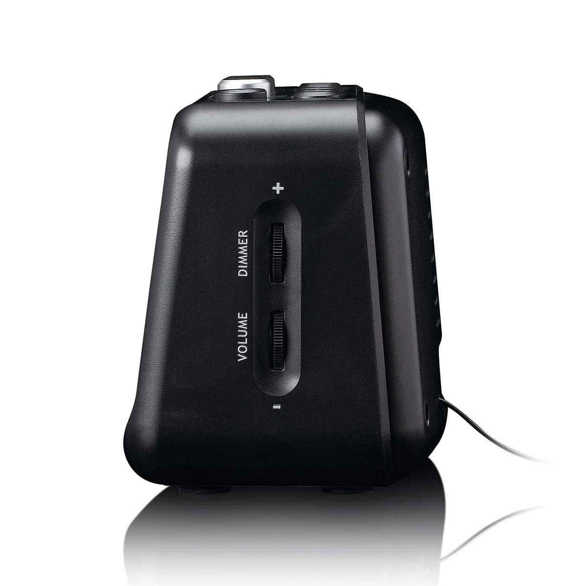 Lenco Radio Despertador con Pantalla LED, 18 x 9,7 x 7,8 cm, Negro, Digital, Doble Alarma, luz Nocturna, Carga USB, alimentación de Red