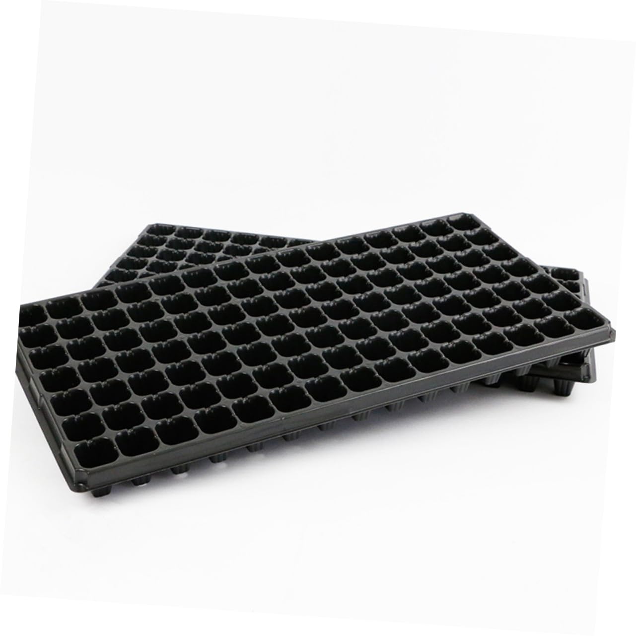 SUPVOX Set da 10 Vassoi per Germinazione in PVC Nero 105 Celle Forate, Promuove la Crescita Facile da Rimuovere per Giardinaggio Domestico e Fai da Te