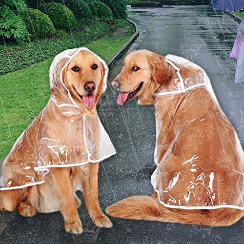 N / A Jaqueta de chuva para cães cães cães com capuz Poncho de chuva leve ao ar livre cachorro capa