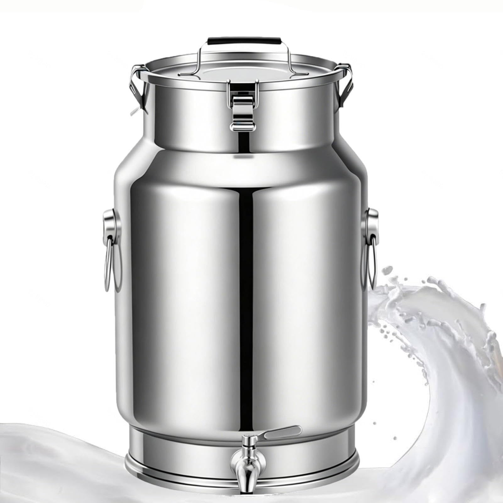 aliooila Stainless Steel Olive Oil Dispenser with Tap 2.5-30l,A-10L