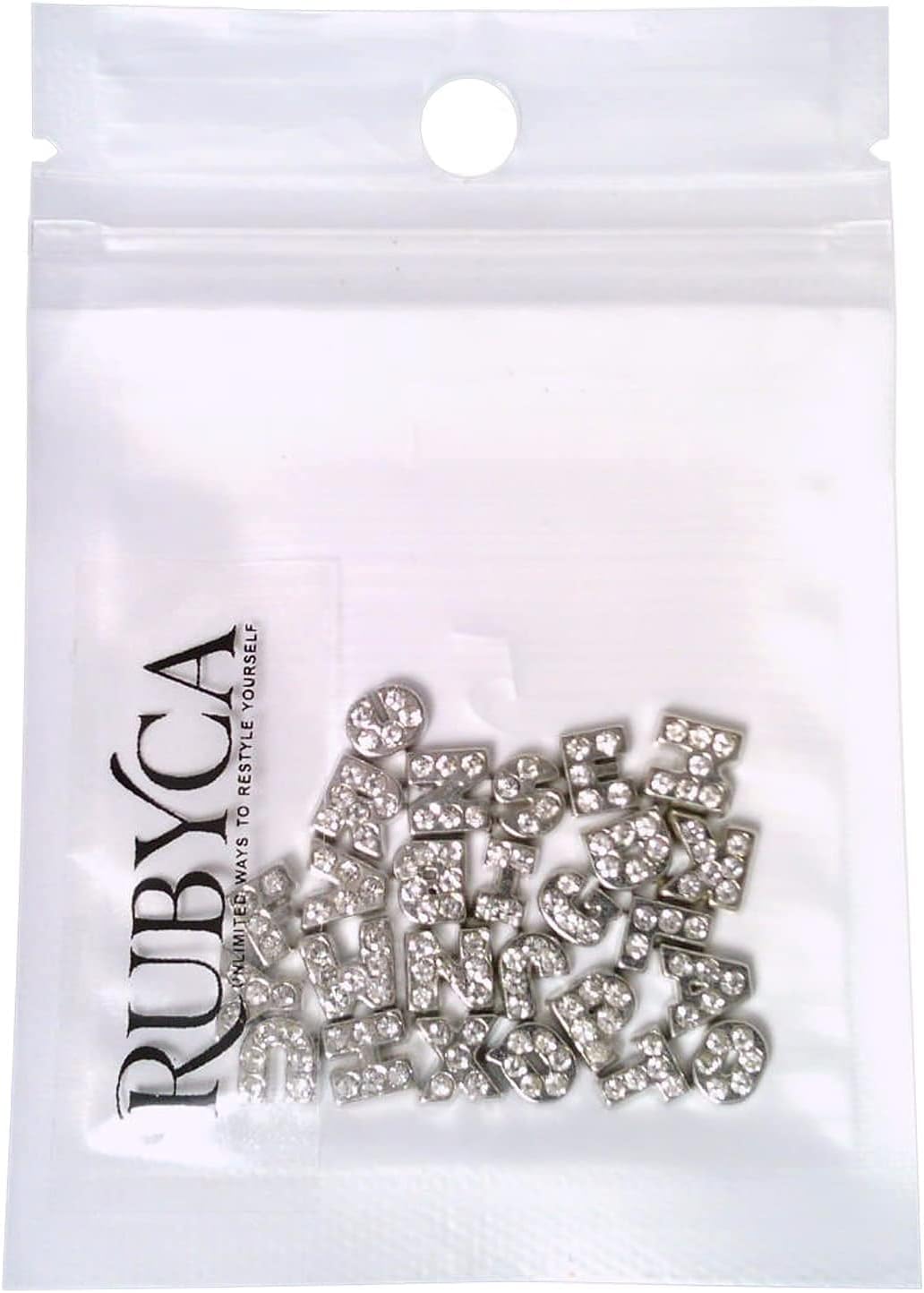 RUBYCA Czech Crystal Floating Charms Alphabet A-Z Letters Lot for Glass Living Memory Locket
