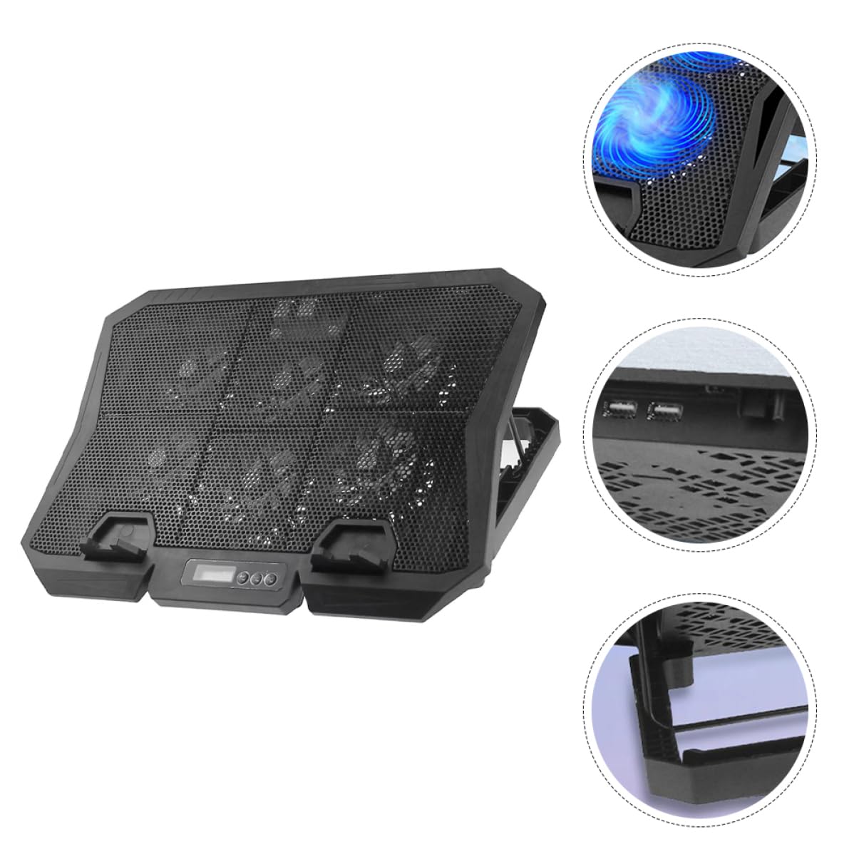 Supporto per PC Raffreddamento Laptop 15, 6 Pollici Abs Nero | Base di Raffreddamento Pc, Supporto Verticale Laptop, Atmosfera Estiva