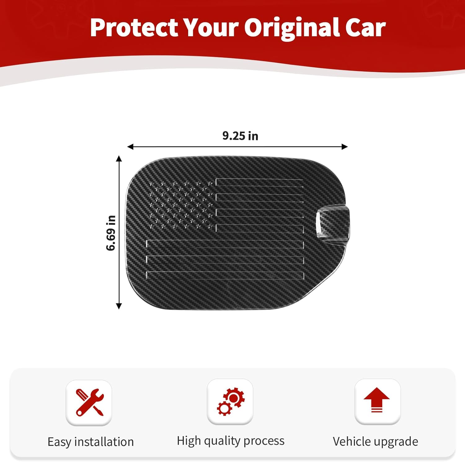 for F150 Gas Cap Cover Fuel Tank Door Trim for Ford F150 2021-Present Black Carbon Fiber Grain Exterior Accessories 1pc