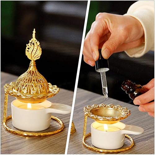 Miniatura 6 de Anneome Lámparas aromáticas Calentador de aceite esencial, quemador de aceite perfumado, soporte de vela de cerámica, difusor de aroma para el