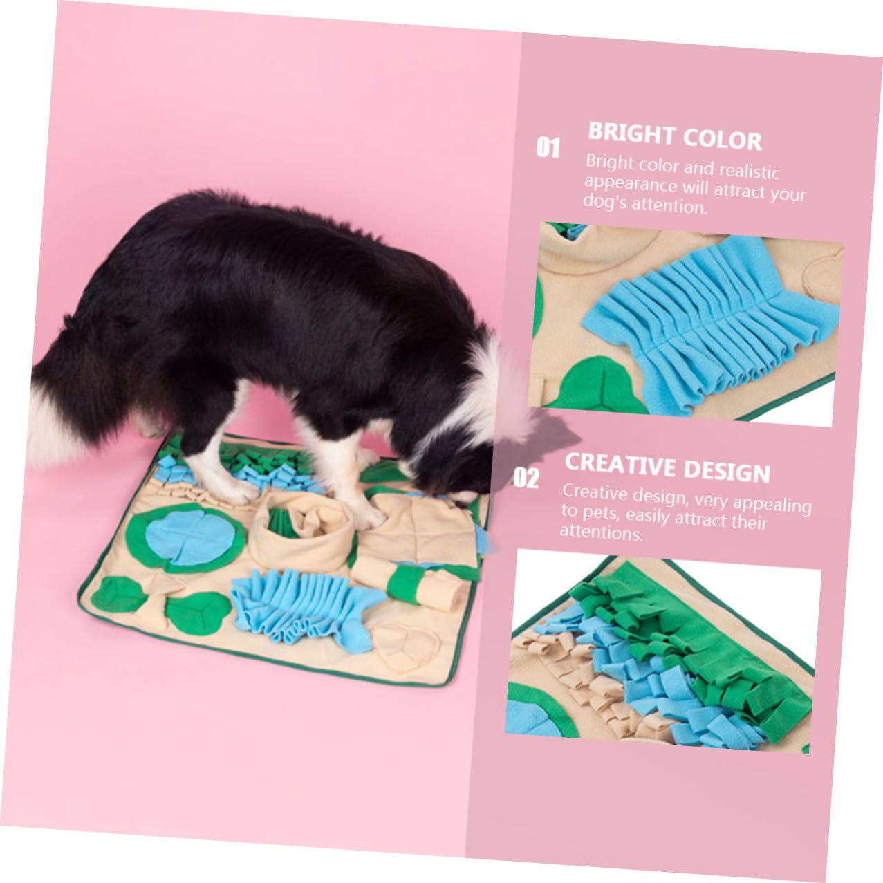 Mobestech Futtermatte mit Kreativem Design aus Polar Fleece zur Energieverbrauch und Geruchssinn Übung als Trainingszubehör für Haustiere für Hunde und Katzen