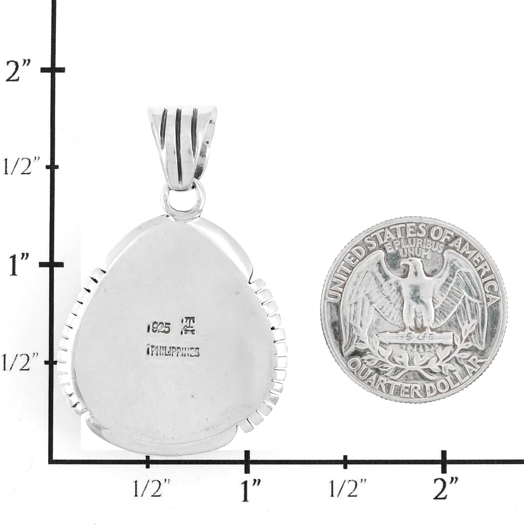 Turquoise Necklace 925 Sterling Silver Pendant & 20" Chain - Image 2