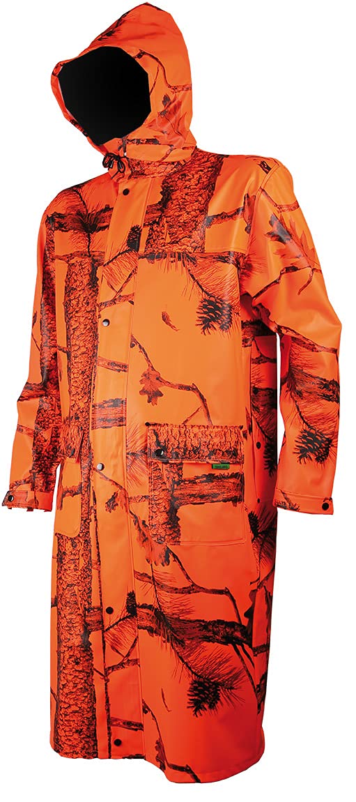 Treeland Somlys - Manteau long de pluie orange camouflage étanche T427