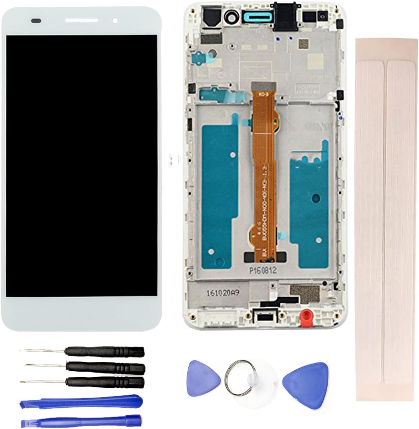 LCD Display & Replacement Touch Screen Digitizer Assembly with Free Tools for Hua-wei ho-nor 5A/Y6II Y6 II CAM-L23 CAM-L03 CAM-L21 CAM-AL00 White with Frame