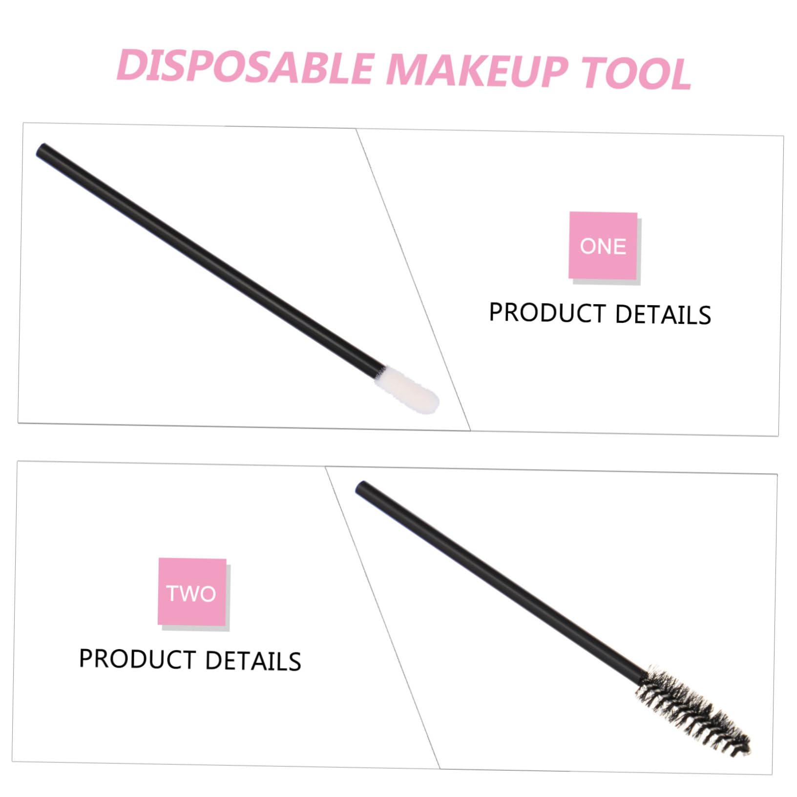 Baluue 200pcs Pack Makeup Disposables Mascara Brush Wands Lip Gloss Wands Applicators Eyelash Lip Makeup Tools Easy Application for Smooth Lines