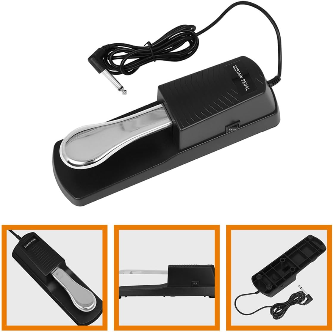 Alasum Piano Sustain Pedal for Electronic Keyboard Abs and Metal Foot Pedal with Non-slip Design Portable Piano Accessory for Digital and Acoustic Keyboards Tongue Strip Shell