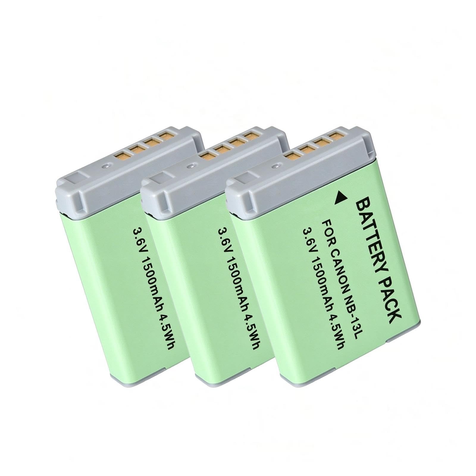 3 Piezas, 1500 MAh, Batería For Cámara, NB-13L, Compatible con Canon