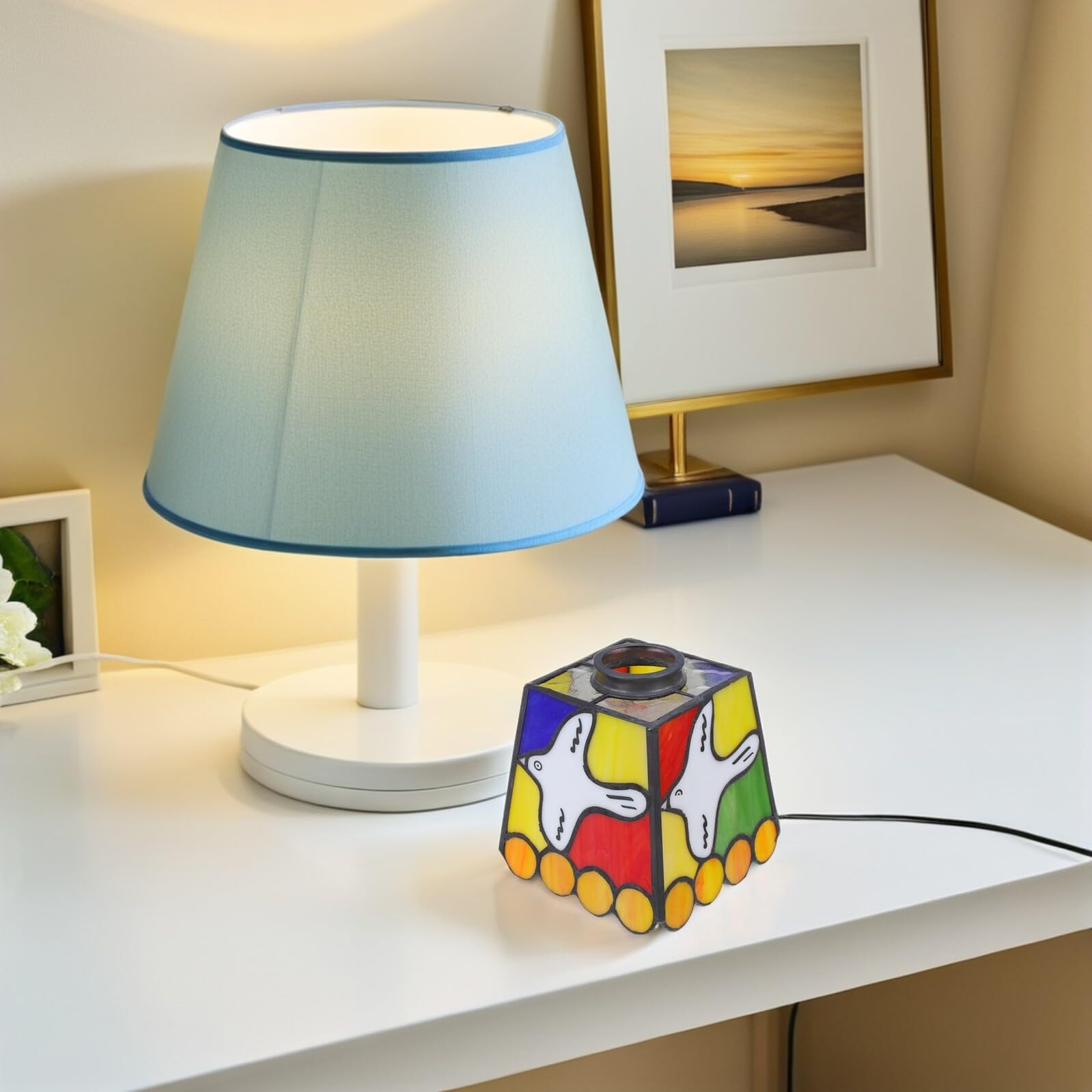 Paralume per Lampadario in Vetro Quadrato Colomba, Stile Francese