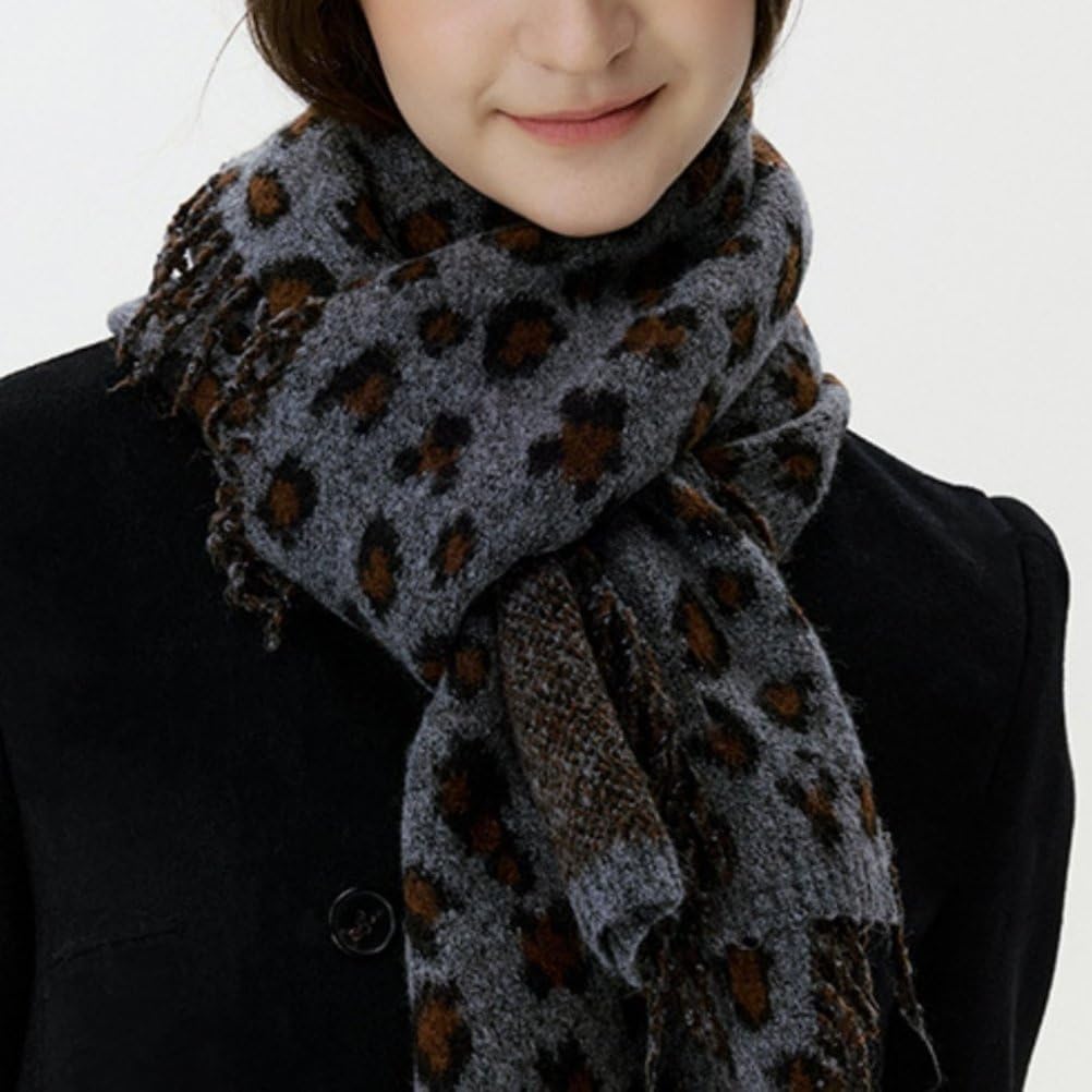 Sciarpe Lunghe Da Donna Alla Moda Con Stampa Leopardata Retrò E Nappine Per Il Freddo Ideali Per Ufficio E Viaggi