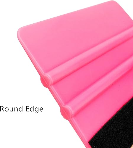 Miniatura 7 de Escobilla de fieltro de plástico rosa, escobilla de calcomanías para quitar burbujas para película de vinilo de automóvil, gráficos y papel tapiz,