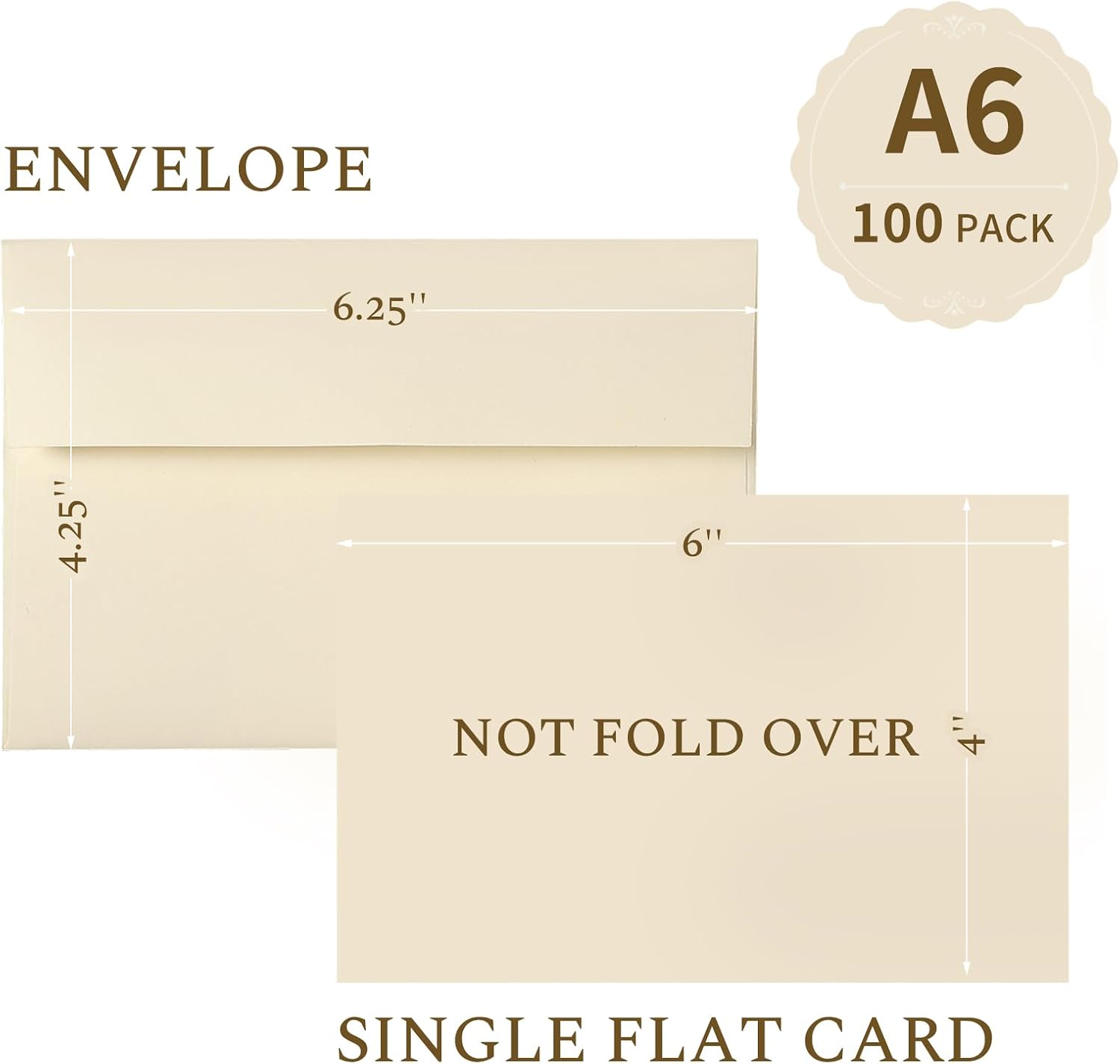Goefun Ivory Blank Cards and Envelopes 4x6 (Not-Folded) 100 Pack image 2