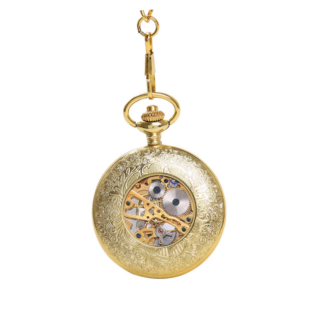 Gatuida 2 Uds Patrón De Números Steampunk Reloj De Bolsillo Retro Mecánico Dorado Romano Hueco