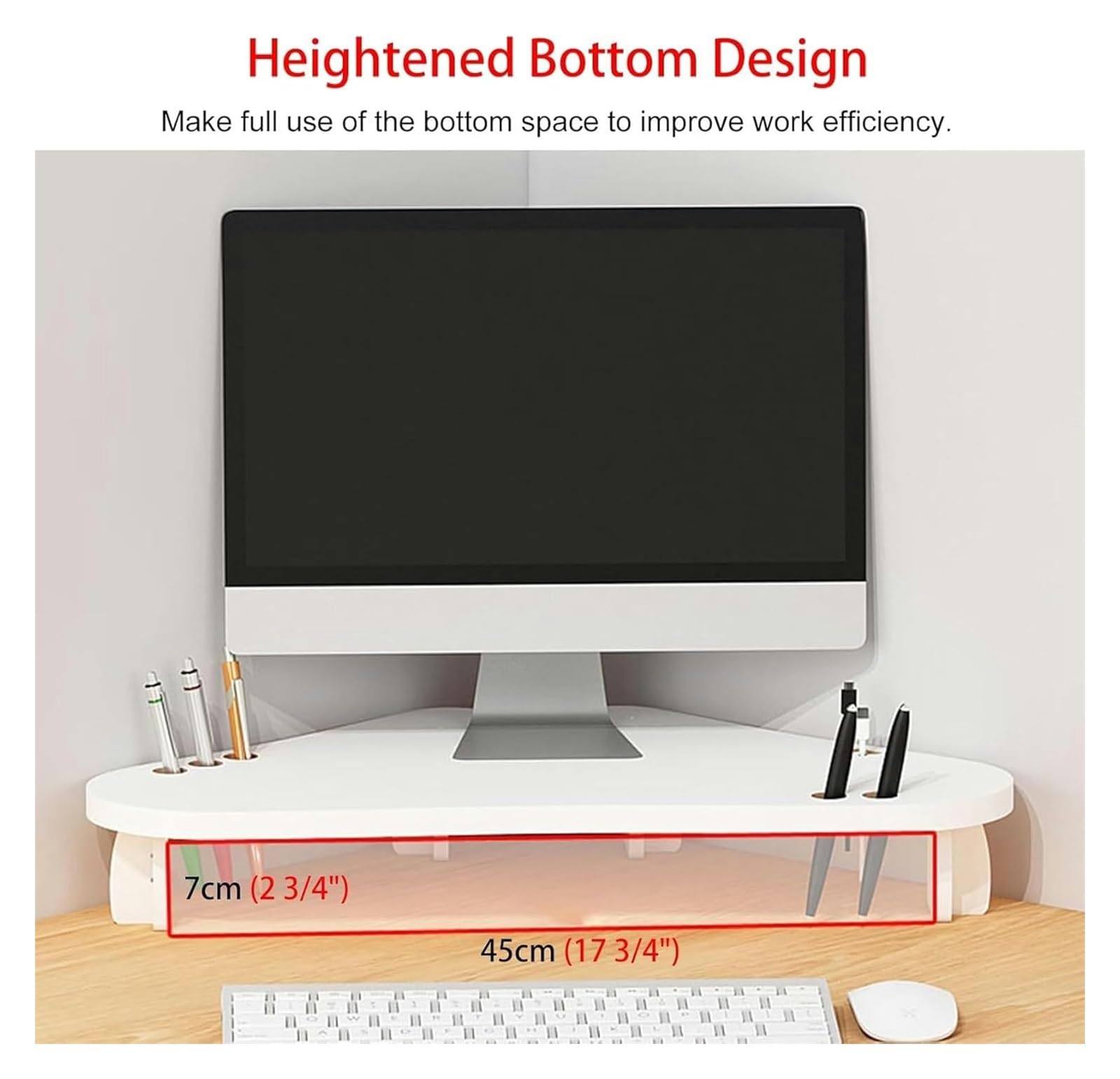 Universeller Monitorständer mit Stifthalter, Büro-Desktop-Ständer und Aufbewahrungsregal für verbesserte Ergonomie und platzsparend, ideal für Zuhause und Arbeitsplatz