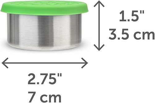 Miniatura 3 de LunchBots Recipientes de 2.5 onzas a prueba de fugas para aperitivos y guarniciones, a prueba de derrames, en bolsas y cajas Bento, acero inoxidable