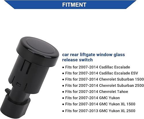 Miniatura 2 de Obaee Botón de interruptor de liberación de cristal de la ventana trasera del coche compatible con Chevy TahoeChevrolet Suburban 1500 2500  Cadillac