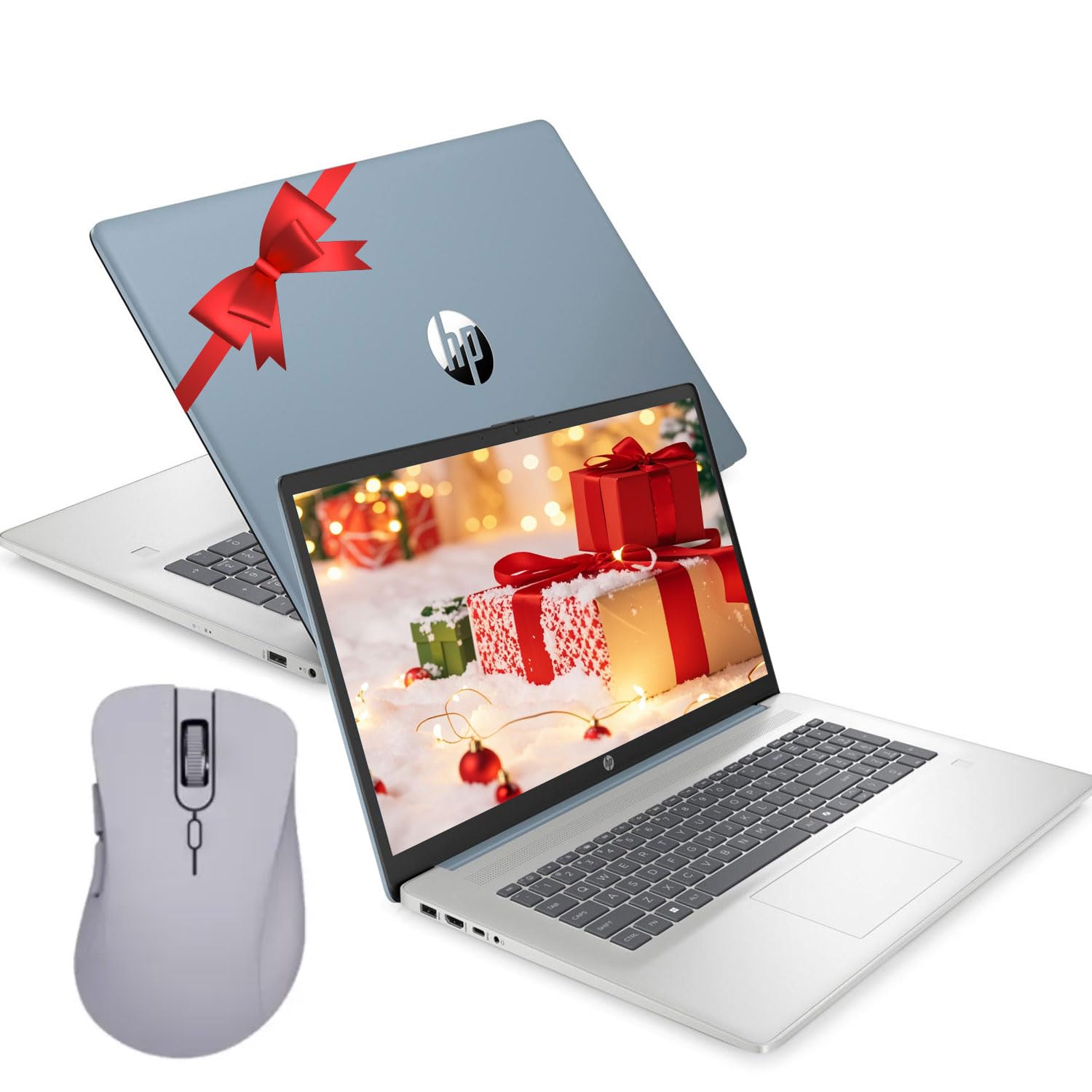 HP 17.3" Copilot AI Business Touchscreen Laptop, AMD Ryzen 6-Core 12-Thread CPU, 32GB RAM, 2TB SSD, Backlit KB, Fingerprint, Webcam, HDMI, Wi-Fi 6, Win11 Pro, Blue, Bundle with ML101 Wireless Mouse