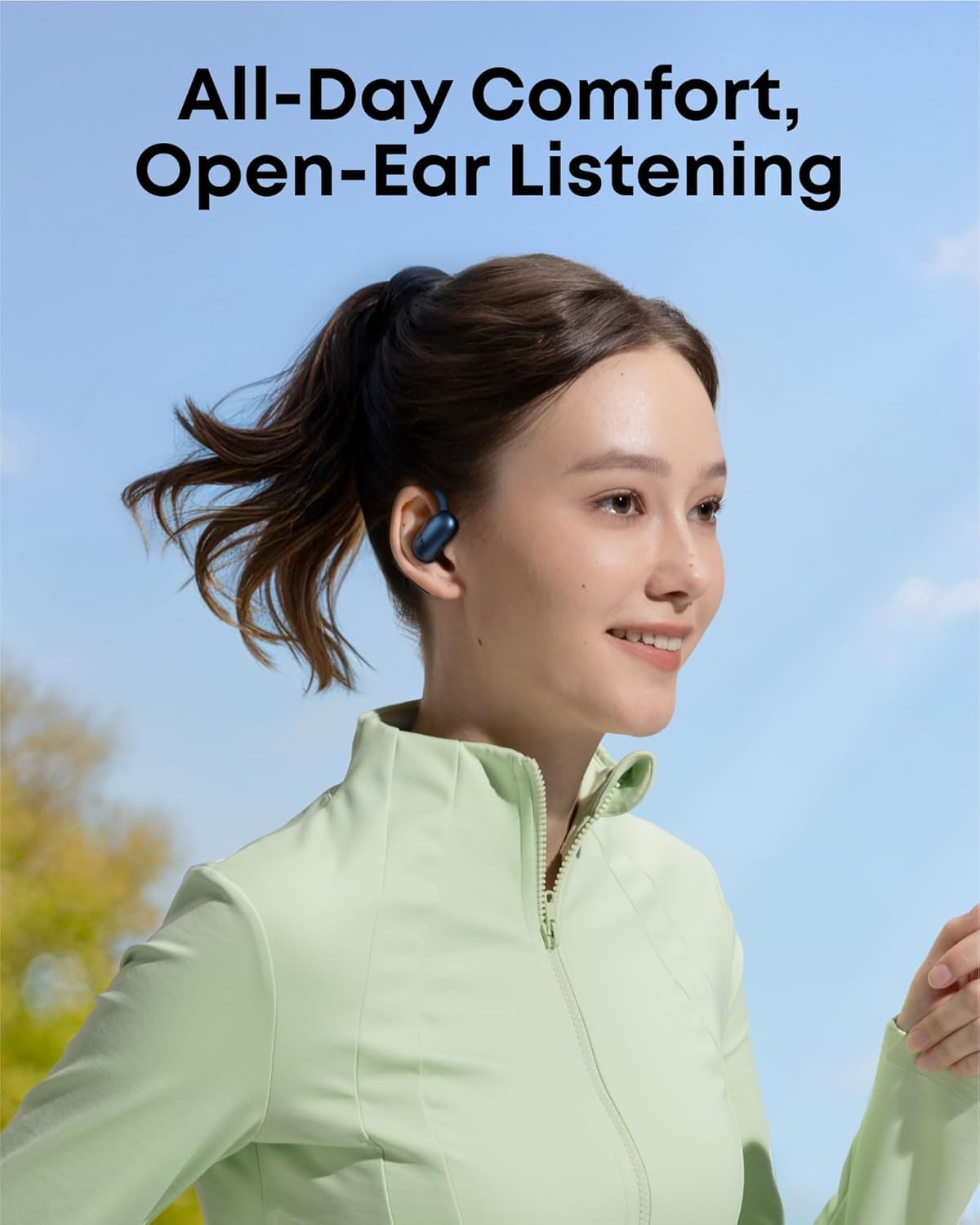 soundcore AeroFit 2 firmy Anker(odnowiony), słuchawki otwarte, regulowane zaczepy na uszy, ścisłe dopasowanie, bogaty bas, dźwięk bezprzewodowy Hi-Res, 42 godz. odtwarzania