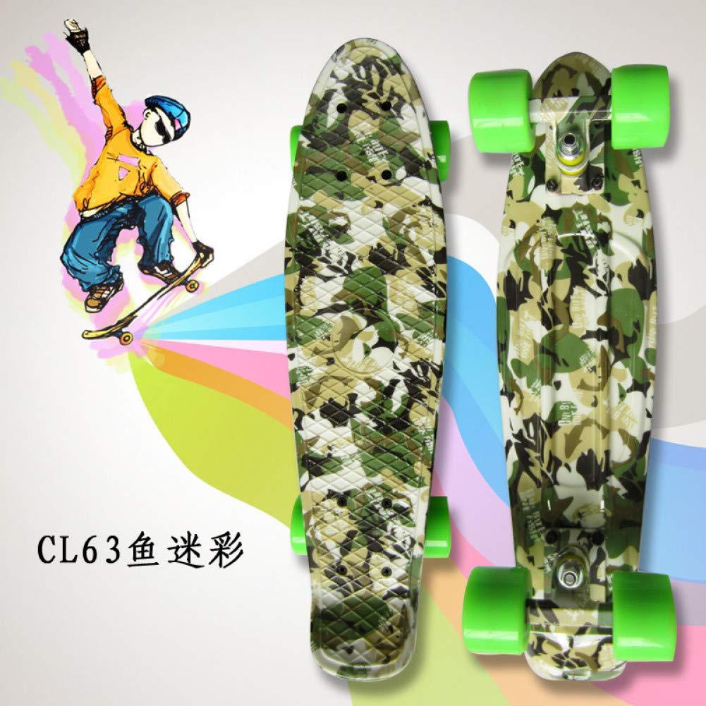 Complete Mini Cruiser Skateboard 22 inch with Light Up Wheels for Adult Kids Beginners Girls Boys Birthday Gift