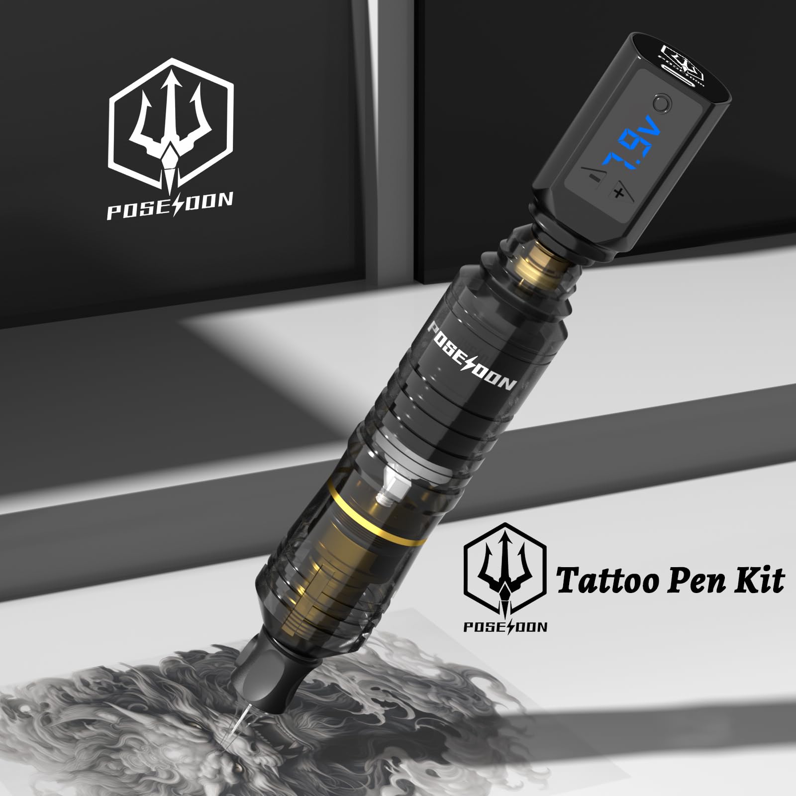 Amazon.com: POSEIDON Tattoo Pen Kit Tattoo Gun Kit with 2pcs