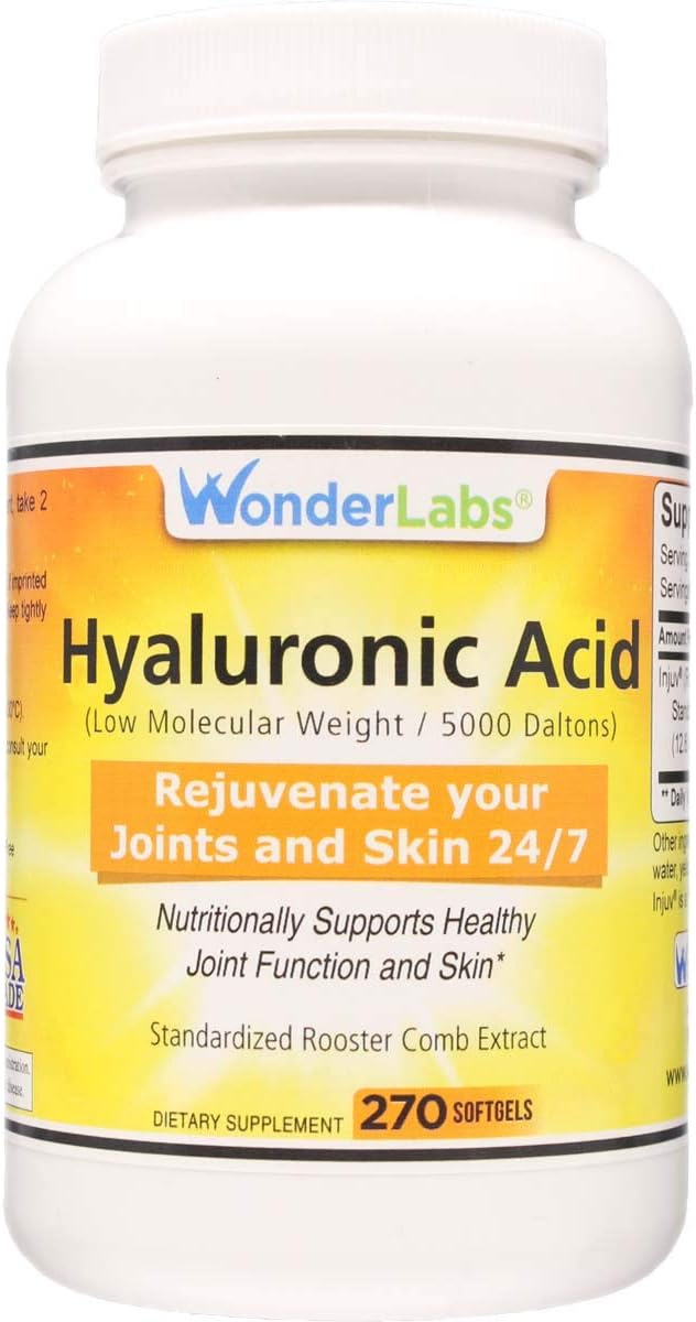 Wonder Laboratories 120 mg Hyaluronic Acid Rooster Comb Extract, Made from Injuv Rooster Comb Extract (90)