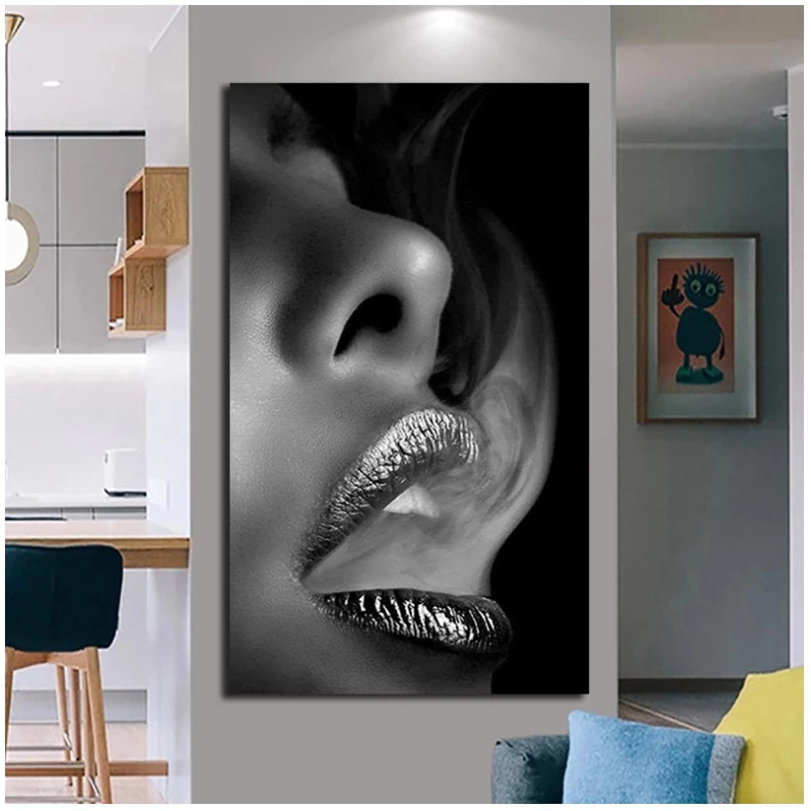 MHLCMG Femme Noire et Dorée Affiche Or Visage Main Toile Tableau Art Peintures Decoration Murale pour Salon Chambre Tableau Decoration, sans Cadre (50X70CM MHLCMG Femme Noire et Dorée Affiche Or Visage Main Toile Tableau Art Peintures Decoration Murale pour Salon Chambre Tableau Decoration, sans Cadre (50X70CM