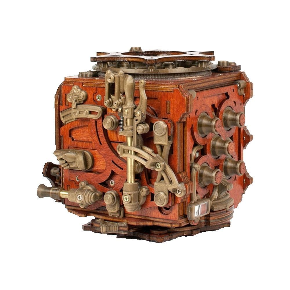 Mecanigma Puzzle mechaniczne, 541 elementów, 3D łamigłówka dla dorosłych, interaktywne drewniane puzzle z sekretnymi przegródkami
