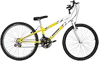 Bicicleta de Passeio Ultra Bikes Esporte Bicolor Aro 26 Reforçada Freio V-Brake – 18 Marchas Amarelo/Branco