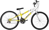 Bicicleta de Passeio Ultra Bikes Esporte Bicolor Aro 26 Reforçada Freio V-Brake – 18 Marchas Amarelo/Branco