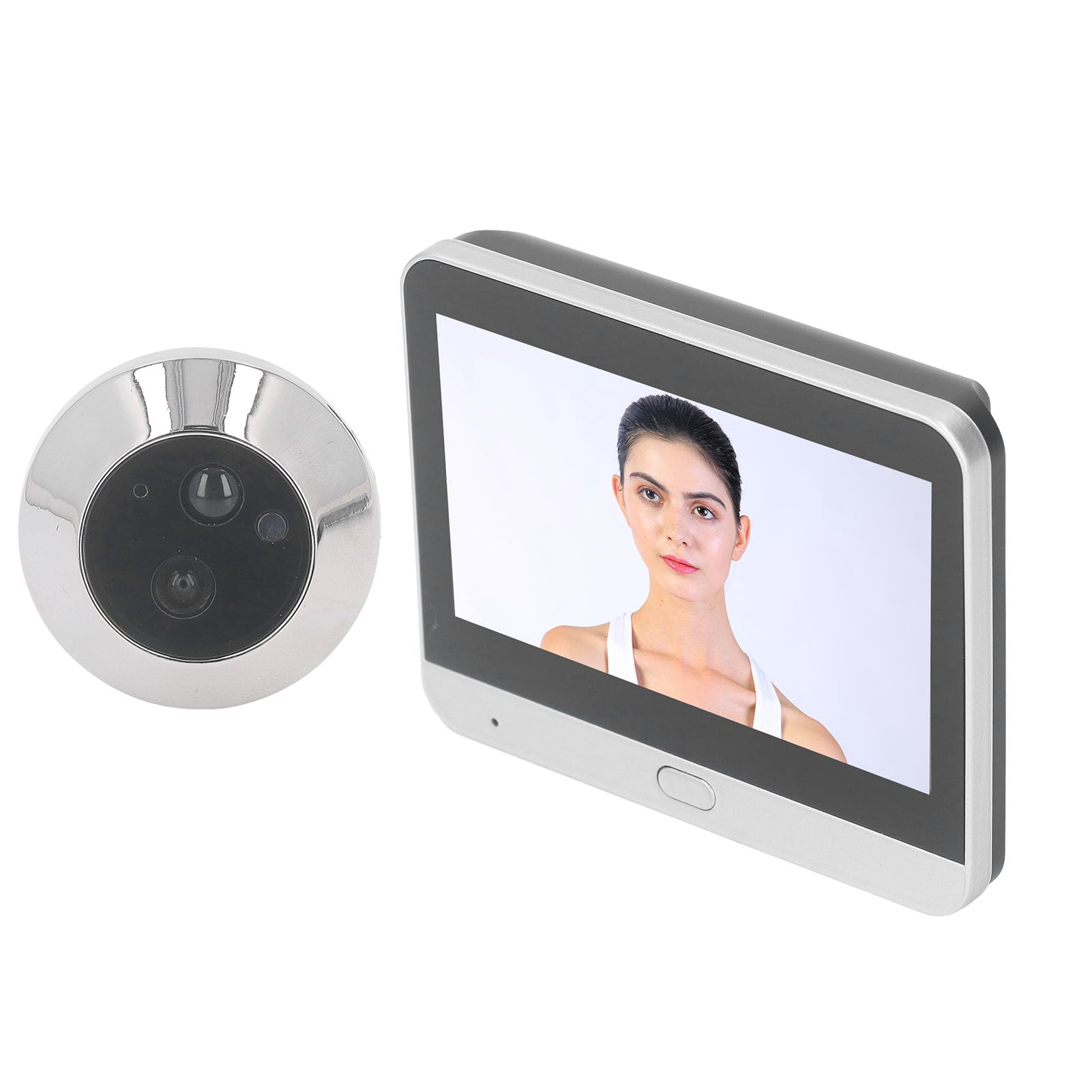 BuyWeek Mirilla Digital Puerta, 1080P Cámara de Mirilla Inalámbrica con Visión de 120 Grados Intercomunicador Visión Nocturna Visor de Puerta Digital con Monitor a Color de 4,3 Pulgadas