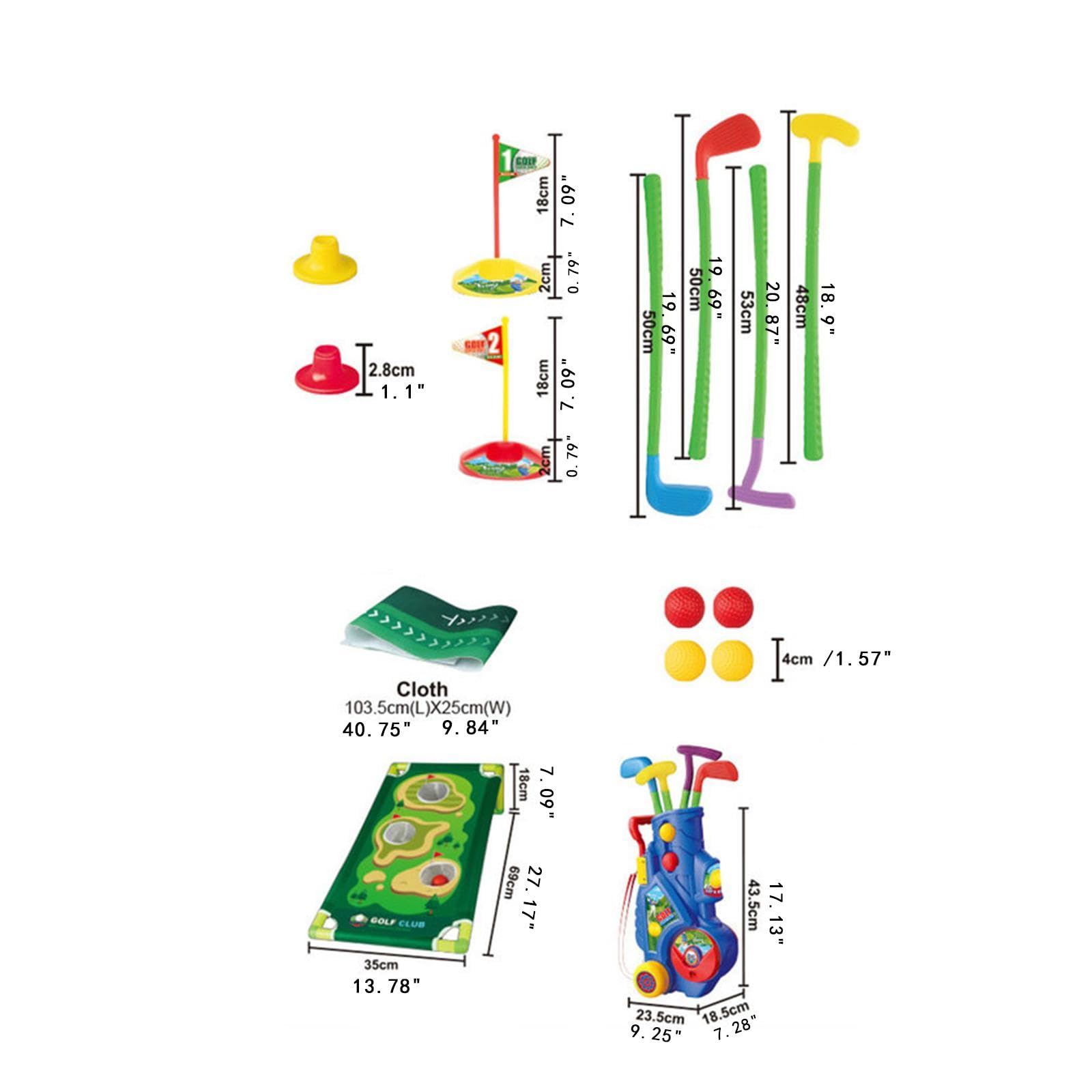 Set da Golf per Bambini Piccoli - Kit di Gioco Completo, 17 Pezzi