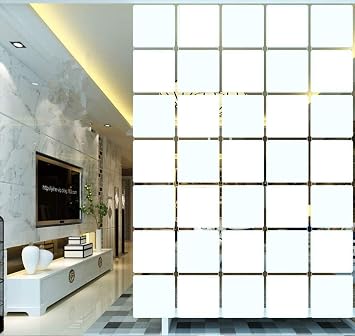 12Pcs White Hanging Room Divider,Wood-Plastic Room Divider DIY Panel Screens Partition Wall Dividers Room Decoration with All Accessories 11.4x11.4 Inch