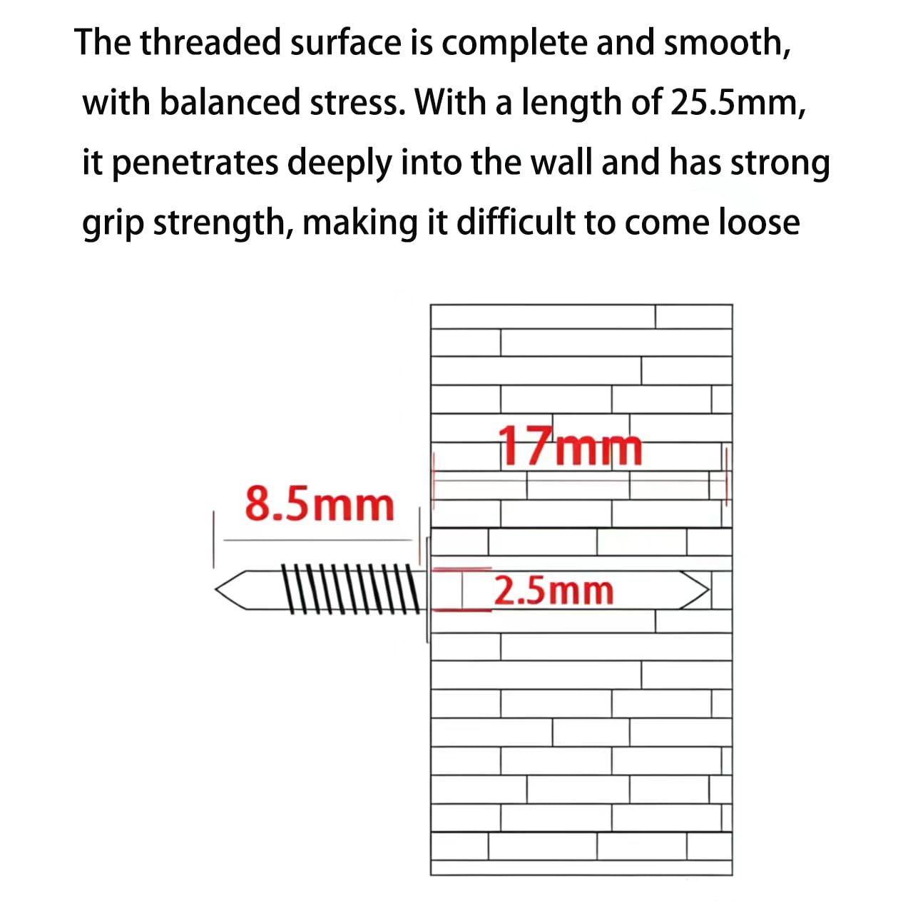 300pcs Double-Head Skirting Thread Seamless Nails with Bonus 3pcs Sleeve Tools, Invisible Security Screws for Wood Baseboards Nails Non Marking Double Sided Nails,