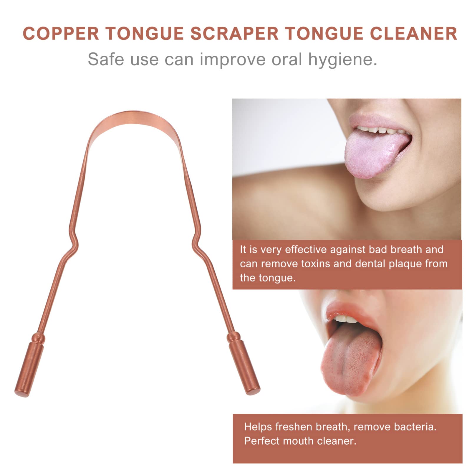 FOMIYES 1Pc pure copper scraper fake braces Oral scrubber tonsil stone remover disposable scraper Practical double sided baby Stainless steel