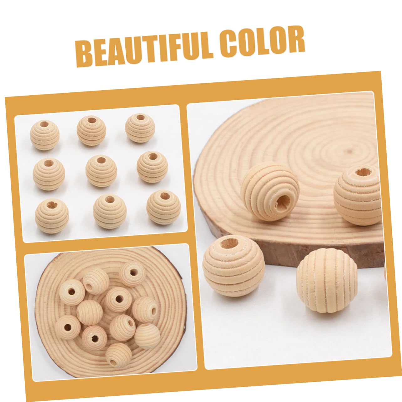 Angoily Abalorios De Madera Redondos Manualidades Multi Función Collares Y Beads De Diy 50 Piezas X 4