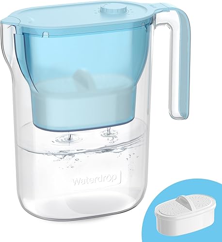 Miniatura 16 de Waterdrop Jarra de filtro de agua, 200 galones de larga vida, purificador de agua certificado NSF para encimera, reemplaza 6,400 botellas de agua de