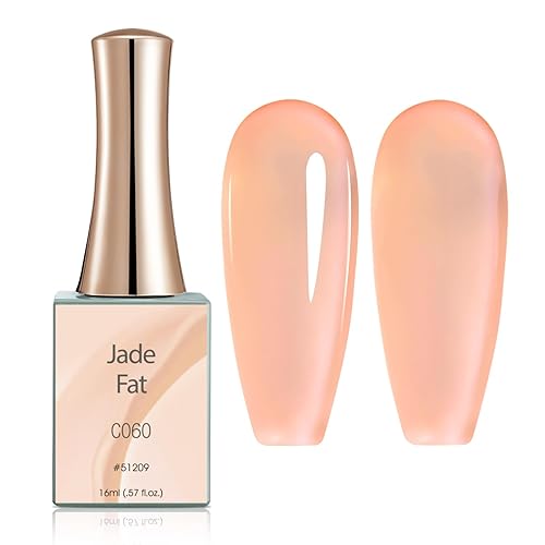 CANNI Esmalte de uñas de gel Jelly Nude de 0.5 fl oz, esmalte de gel rosa para principiantes, salón de manicura DIY en casa C060