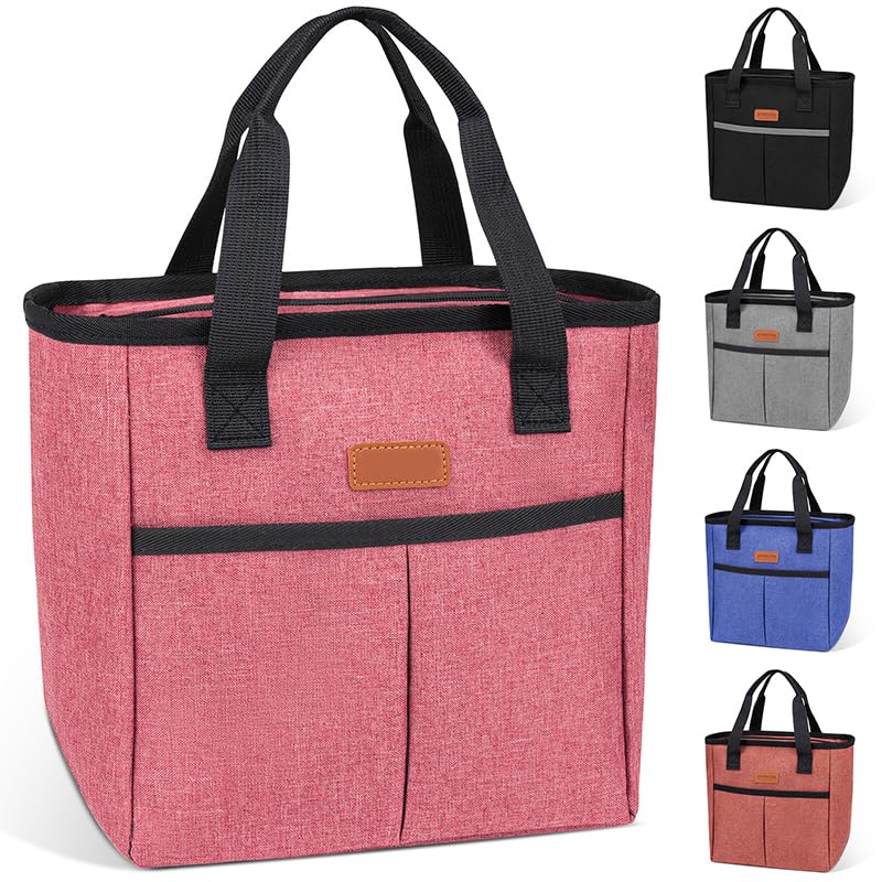 Small Insulated pink Lunch Bags for Women Leakproof Lunch Box for Women and men Reusable Thermal Lunch Tote