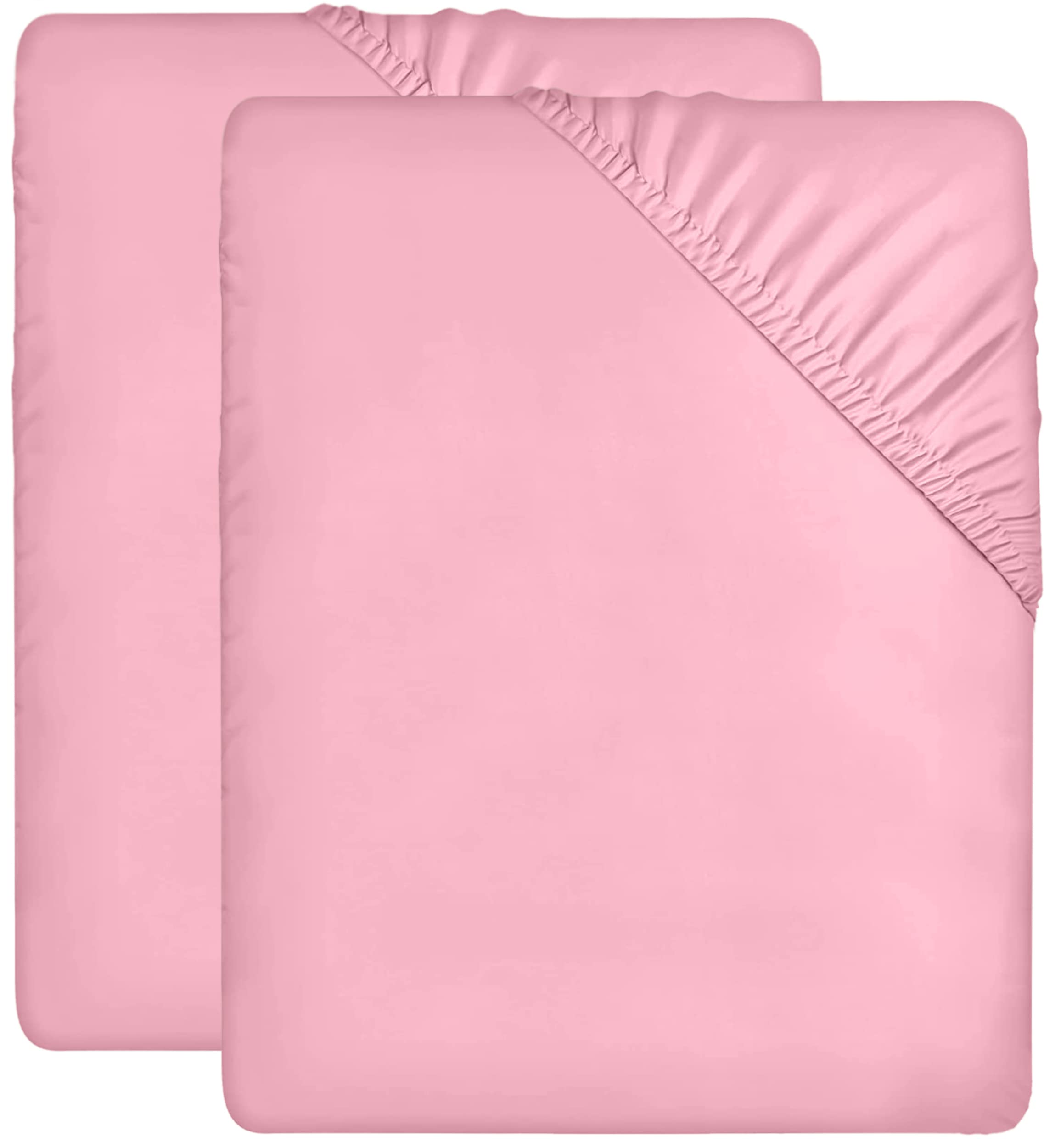 Utopia Bedding Fitted Sheet Single (2 Pack), Pink - Deep Pocket 14 inch (35 cm) - Oeko Tex Certified - Easy Care - Soft Brushed Microfibre Fabric - Shrinkage and Fade Resistant - Bottom SheetOEKO-TEX STANDARD 100