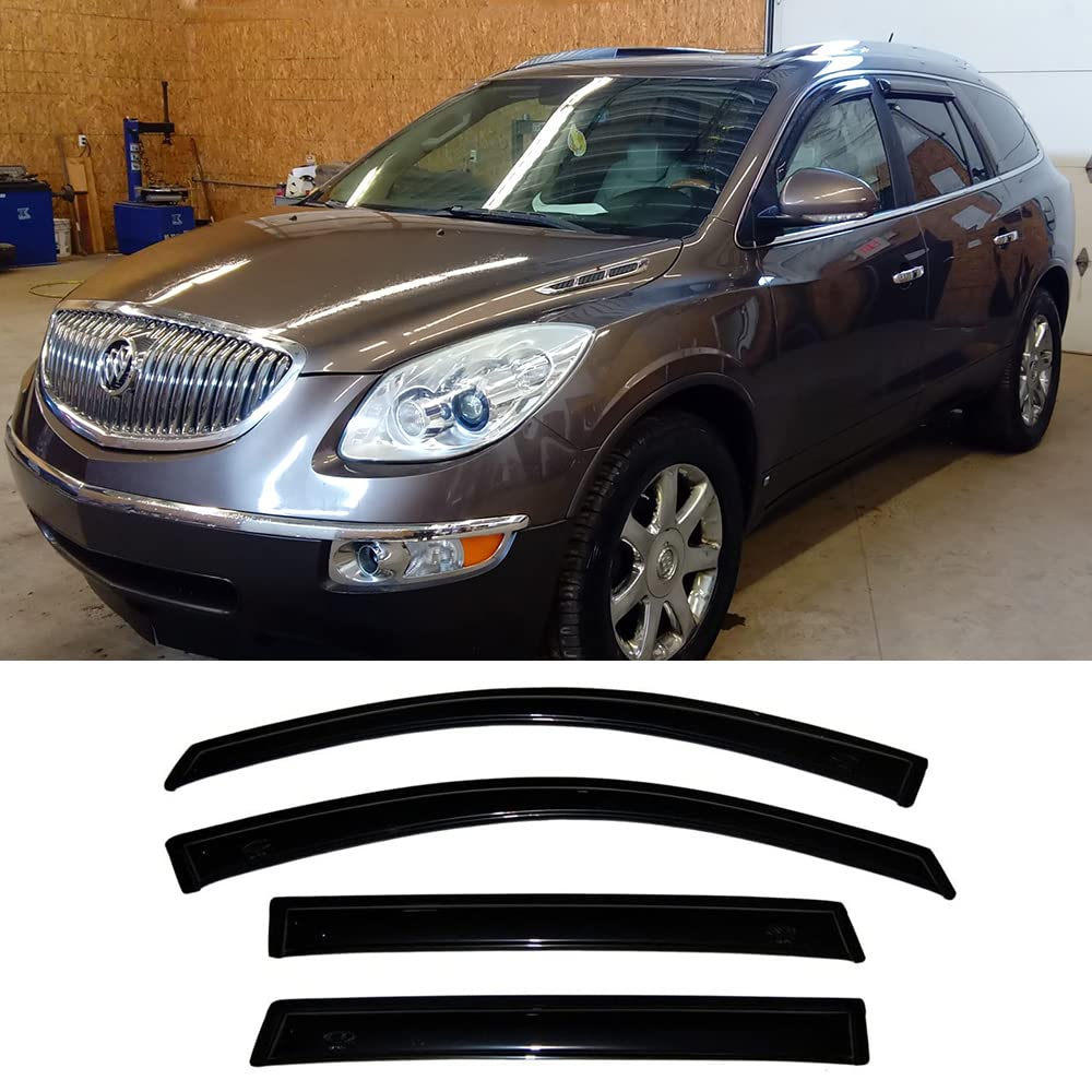 Photo 1 of Kucaruce 94657 Original Side Window Wind Deflector,4pcs Outside Mount Tape-On Nice Sun Rain Guards Set,Window Visor fit for 2008-2017 Buick Enclave